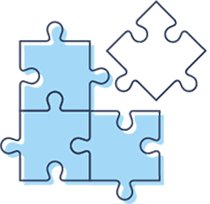 Quartet of puzzle pieces icon